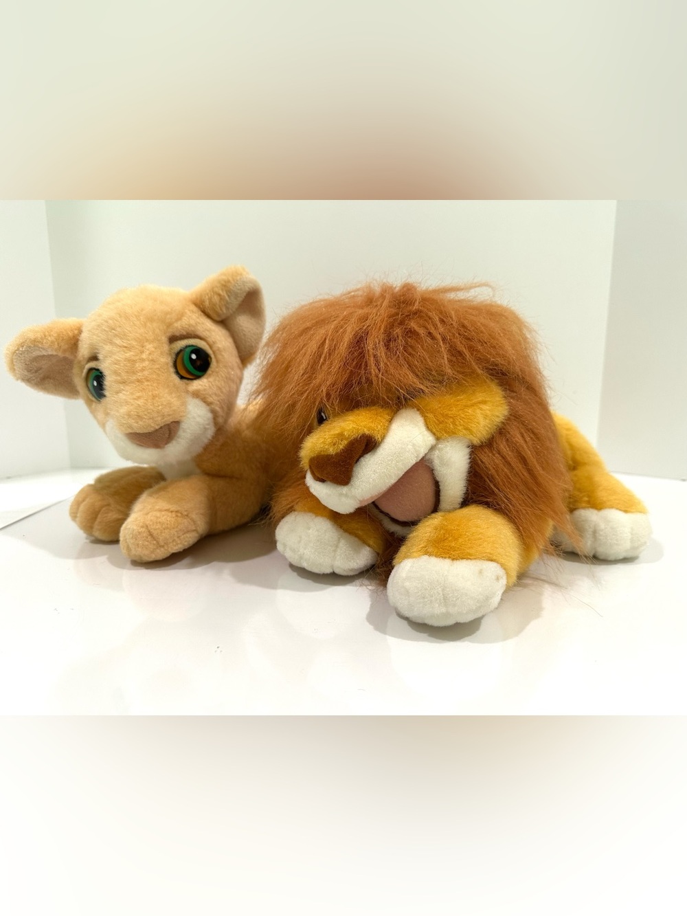 2 Vintage 13” 1993 Nala Simba The Lion King Disney “Talking” Purring Plush Cubs